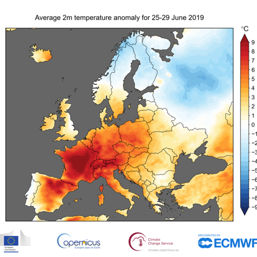 È stato il mese di giugno più caldo mai registrato in Europa: temperature medie di più di 2° gradi sopra la norma
