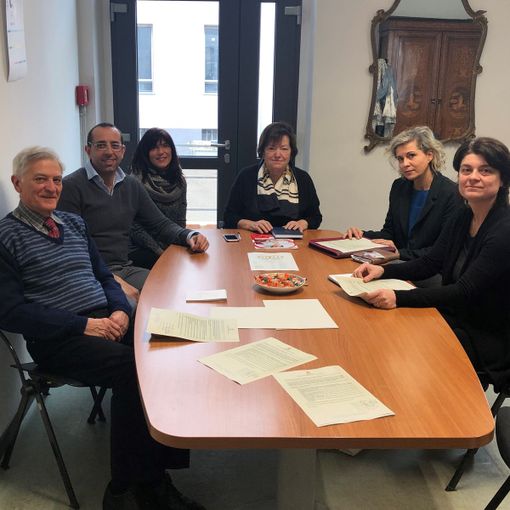 Marcello Follis, Roberto Giolito, Daniela Robba, Mariangela Cotto, Patrizia Rolando e Barbara Botto durante l’incontro