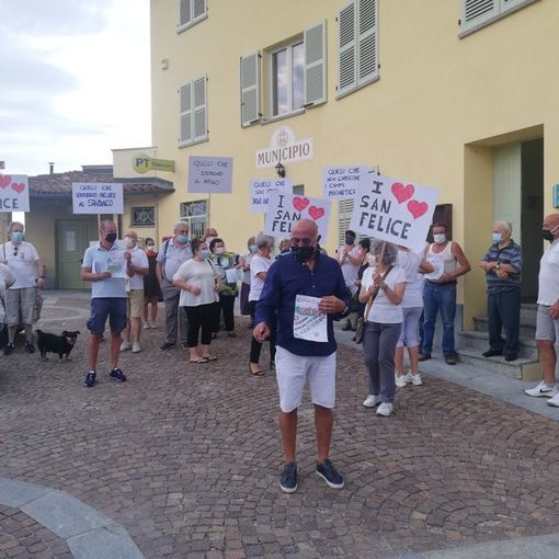 Un momento della protesta