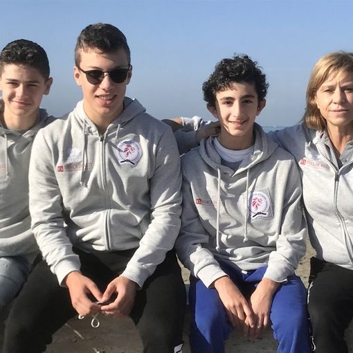 Da sinistra Leonardo Spinoso, Enrico Miroglio, Giosuè Fraglica ed il Tecnico M.Cristina Cirillo