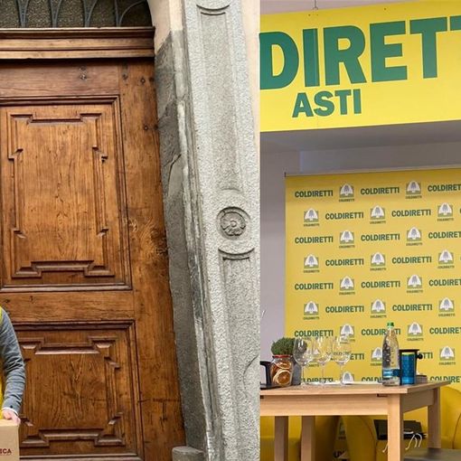 Il direttore Furia alla consegna in Vescovado e, a destra, Paolo Noto
