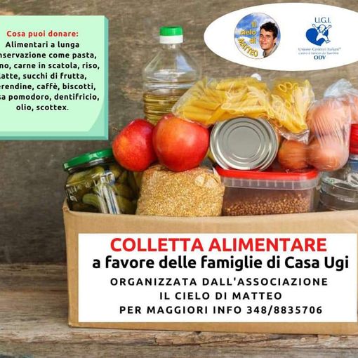 L'associazione 'Il cielo di Matteo' lancia una colletta alimentare a favore di Casa Ugi