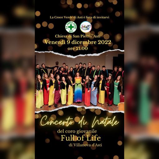 Il concerto di Natale della Croce Verde di Asti festeggia anche i 113 anni di fondazione