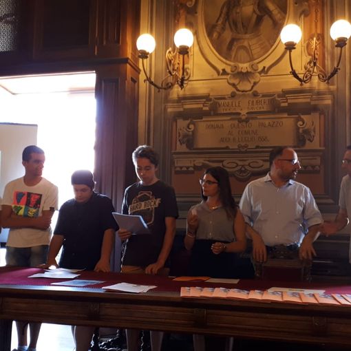 Un mpomento della conferenza stampa