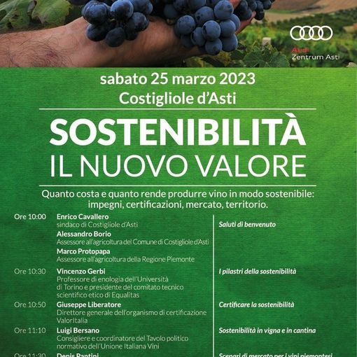 Come (e perché) produrre vini sostenibili, un convegno a Costigliole d’Asti il 25 marzo