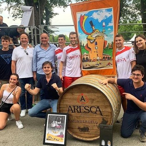 Il team Aresca Vini di Mombercelli, vittoriosi della Corsa delle Botti 2023