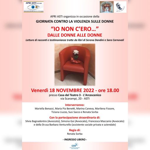 Uno spettacolo contro la violenza sulle donne con l'Apri di Asti