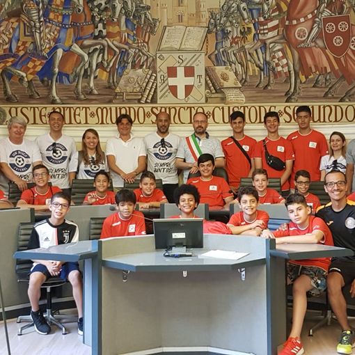 Delegazione brasiliana ospite degli Orange Futsal Asti ricevuta in Comune