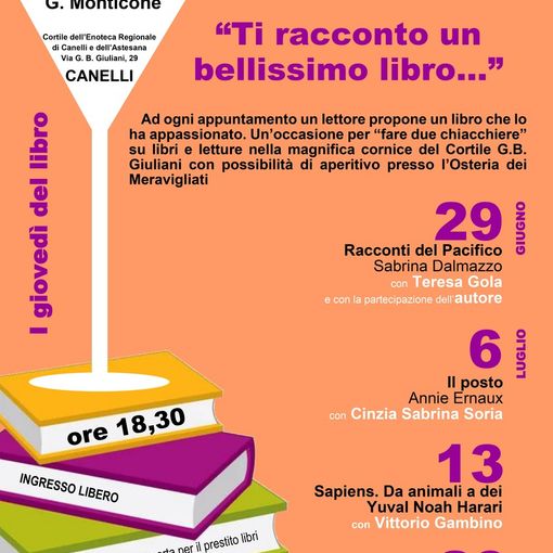 Quattro giovedì di libri e grandi emozioni: tornano gli aperitivi letterari alla Biblioteca Monticone