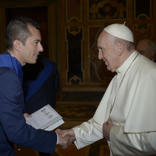 Il presidente della Provincia di Asti Gabusi in visita al Papa