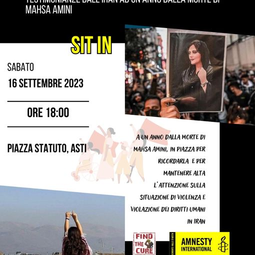 Anche ad Asti si manifesterà in piazza a sostegno della rivolta delle donne iraniane