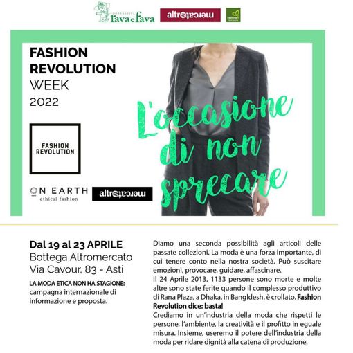 Alla Bottega Rava e Fava di Asti la campagna internazionale 'Fashion Revolution Week 2022'