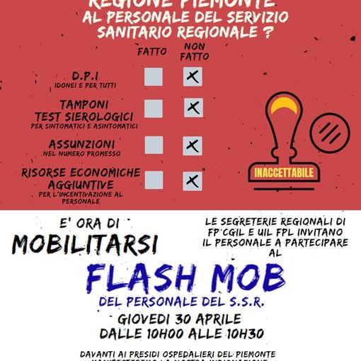 Coronavirus, anche ad Asti stamattina flash mob di medici e infermieri