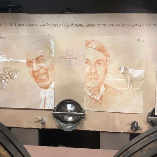 Disegno realizzato dal pittore Massimo Ricci in occasione dei cent'anni della cantina