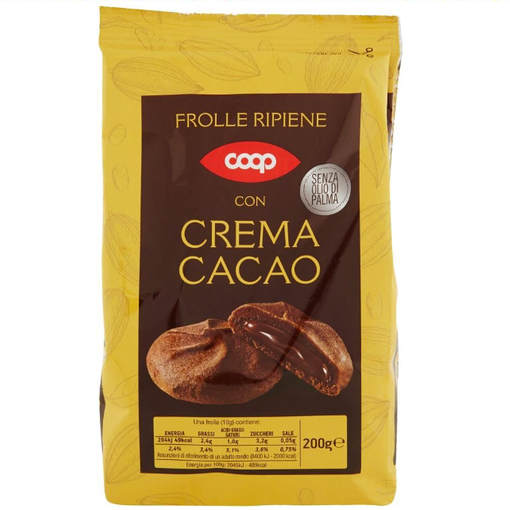 Coop ha richiamato alcuni lotti di proprie frolle ripiene con crema al cacao