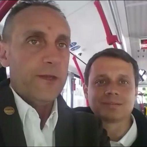 Massimo Cerruti e Marco Allegretti sui bus locali