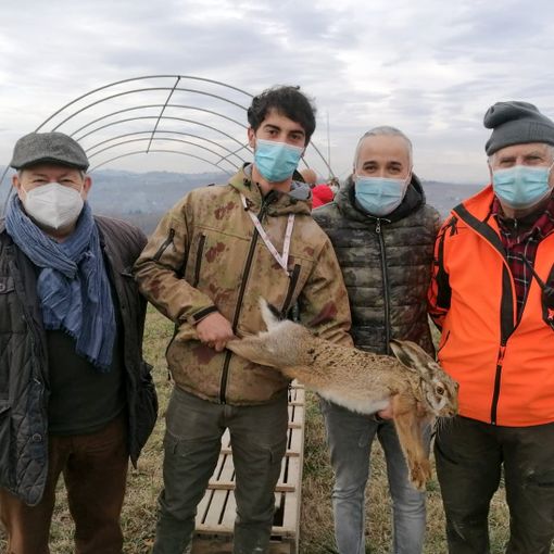 Nella foto, da sinistra a destra: il dottor Fausto Solito dell'ASL, l'allevatore Matteo Boggero, il vice presidente regionale Fabio Carosso e Carlo Lacqua