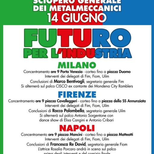 Pafundi: ecco perché venerdì i metalmeccanici scenderanno in piazza