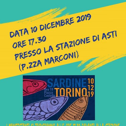 Anche le “sardine” astigiane parteciperanno al flash mob in piazza Castello