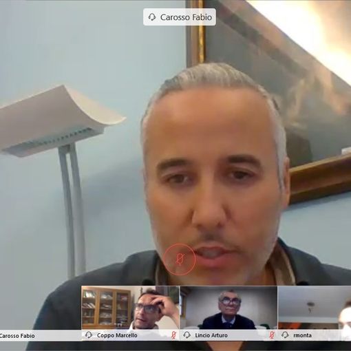Il vicepresidente Carosso nel corso della videoconferenza