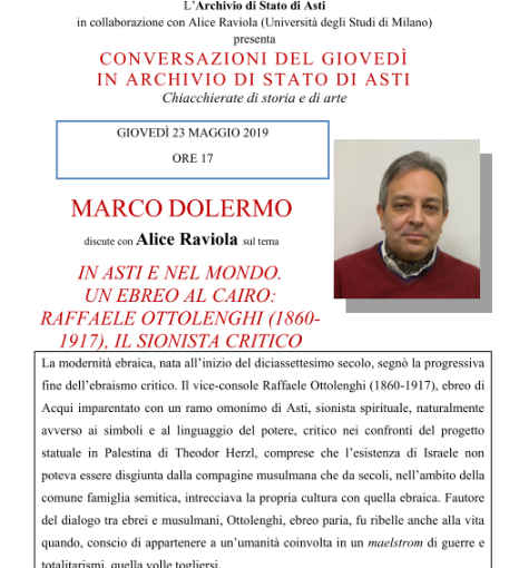 Conversazione in Archivio di Stato sulla figura di Raffaele Ottolenghi