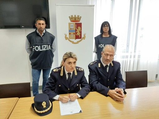 Un immagine della conferenza stampa svoltasi questa mattina presso la Questura di Savona