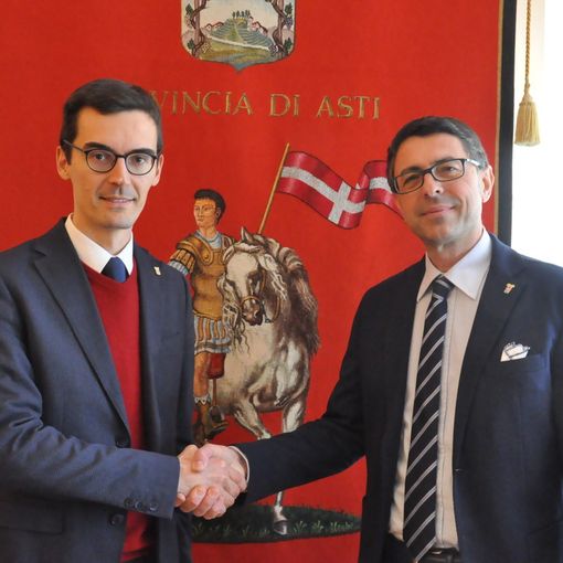 Il neo Segretario Generale (a destra) con il presidente della Provincia Paolo Lanfranco