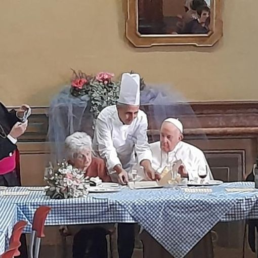 Fratelli Antoniazzi e San Bernardo hanno &quot;dissetato&quot; Papa Francesco al pranzo della domenica