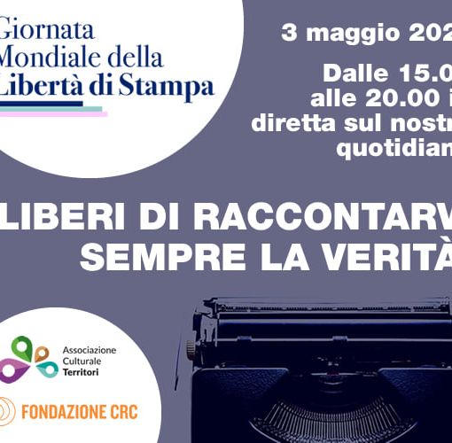3 maggio - Giornata Mondiale della Libertà di Stampa: ConversAzioni con giornalisti, editori, influencer e scrittori. Spicca la ConversAzione con Corrado Augias. On line sui nostri quotidiani