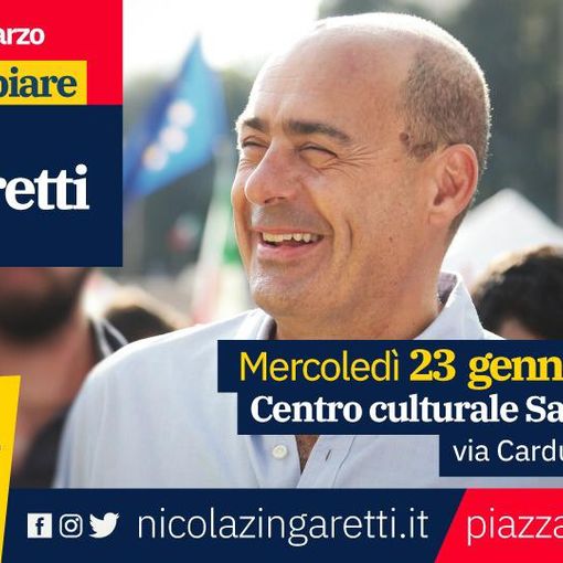 La 'Piazza Grande' di Nicola Zingaretti dà appuntamento al Centro Culturale San Secondo