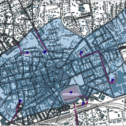 La mappa dell'ampia area interdetta alla circolazione dei veicoli più vecchi