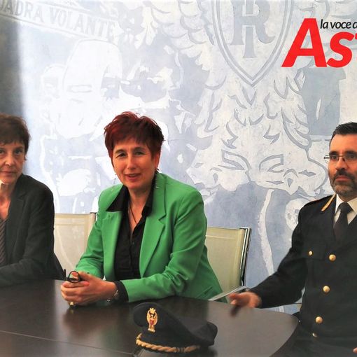 Vittoria Rissone con il Questore e il Capo di Gabinetto