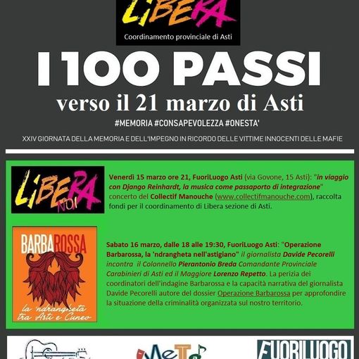 100 passi. FuoriLuogo con Libera per ricordare le vittime di mafia