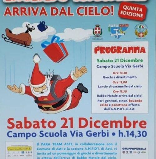 Oggi pomeriggio tutti al campo scuola di via Gerbi: arriveranno i Babbo Natale paracadutisti!
