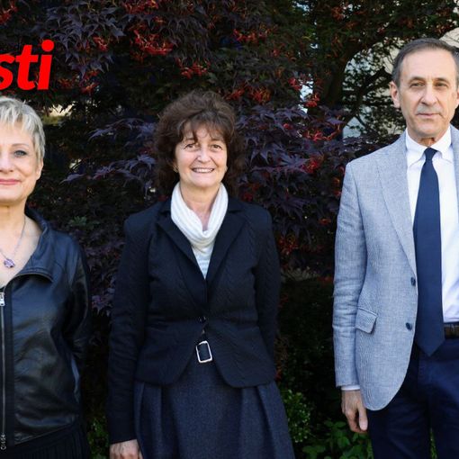 Il dg Arena con la direttrice sanitaria Tiziana Ferraris e quella amministrativa Alessandra Brusco (MerfePhoto)