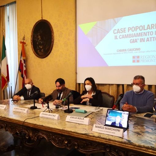 Un'immagine della conferenza stampa torinese della Lega