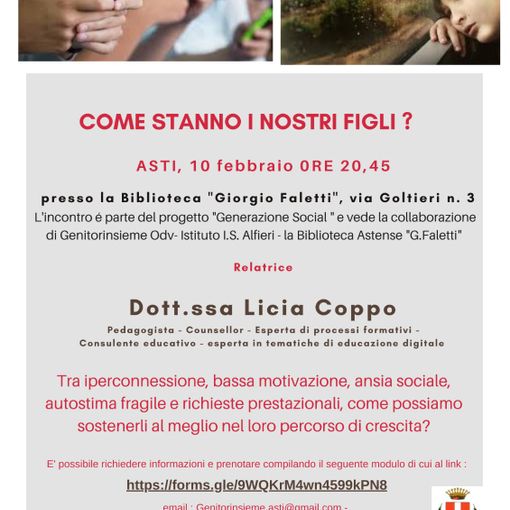La locandina dell'incontro con la dottoressa Coppo