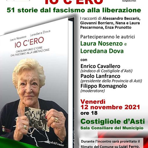 A Costigliole d'Asti venerdì alle 18, nella Sala del Municipio, si presenta 'Io c'ero'