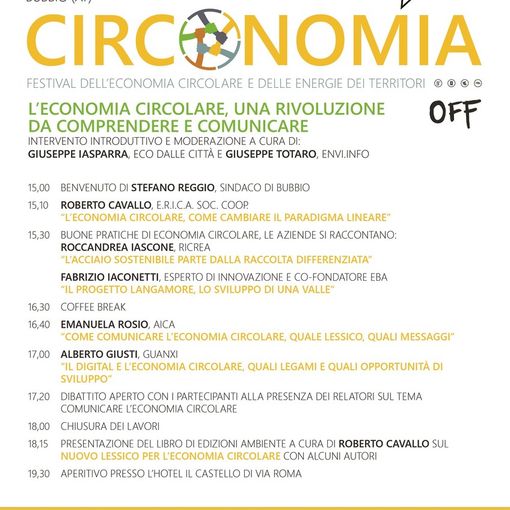 Venerdì Bubbio ospiterà l’ultimo appuntamento della sesta edizione di “Circonomia”
