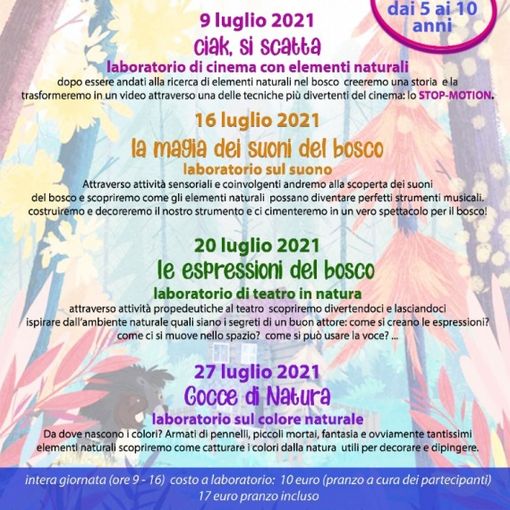 Locandina laboratori nella natura a Rocchetta Tanaro