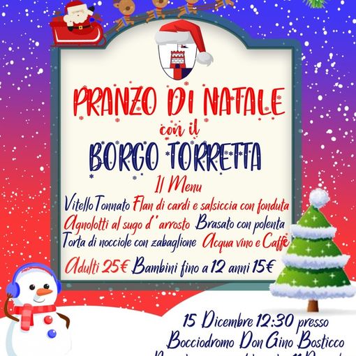 Il Borgo Torretta invita tutti i suoi sostenitori al pranzo di Natale, domenica 15 dicembre