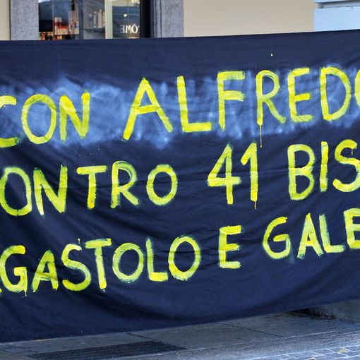 Una foto di una precedente manifestazione in favore di Alfredo Cospito (merfephoto)