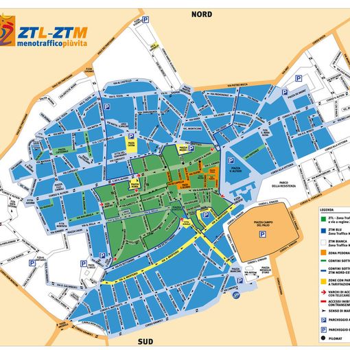 La mappa dell'area ZTL cittadina