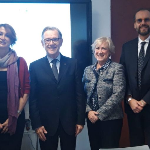 I relatori rotariani con la professoressa Pianta