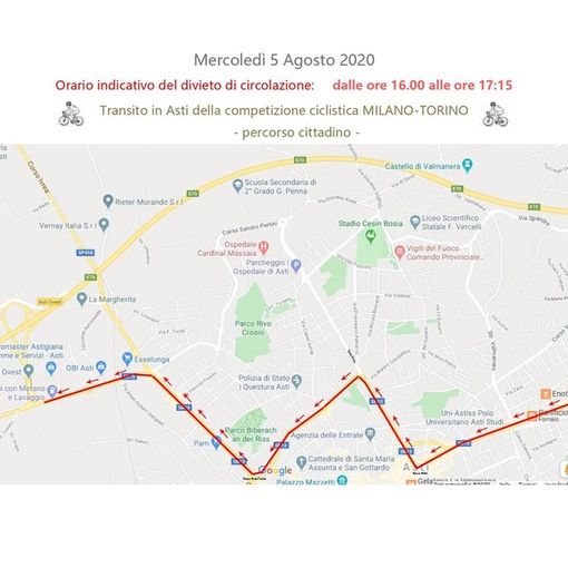 Oggi la Milano - Torino passa nell'Astigiano, attenzione alle chiusure strade
