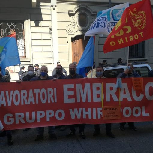Manifestazione degli operai ex Embraco
