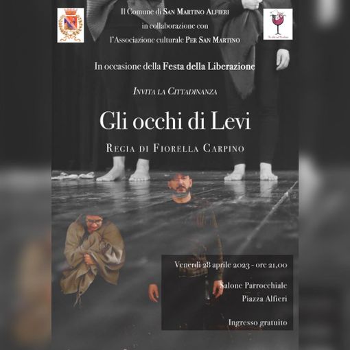 A San Martino Alfieri &quot;Gli occhi di Levi&quot; con l'associazione 'Tre atti nel bicchiere'