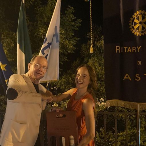 La Occhionero con Luigi Florio, presidente del Rotary Club Asti
