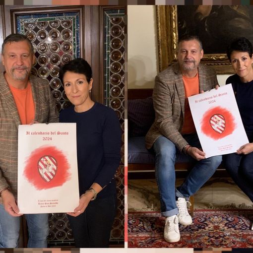 Il rettore Gianluca Assandri con la responsabile corteo bambini Guya Loddo