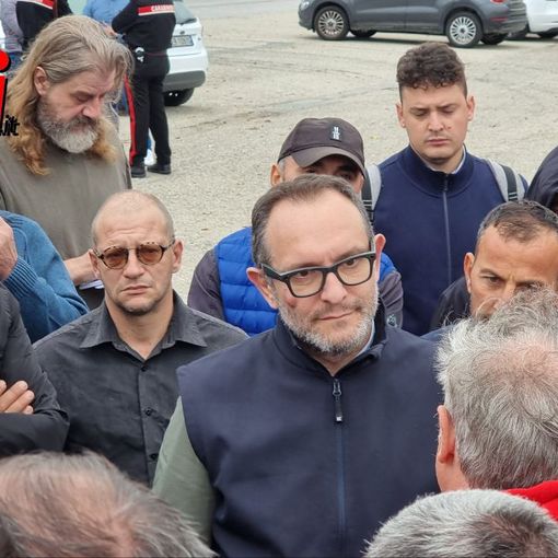 Coppo ieri davanti ai cancelli dell'ex Fortes